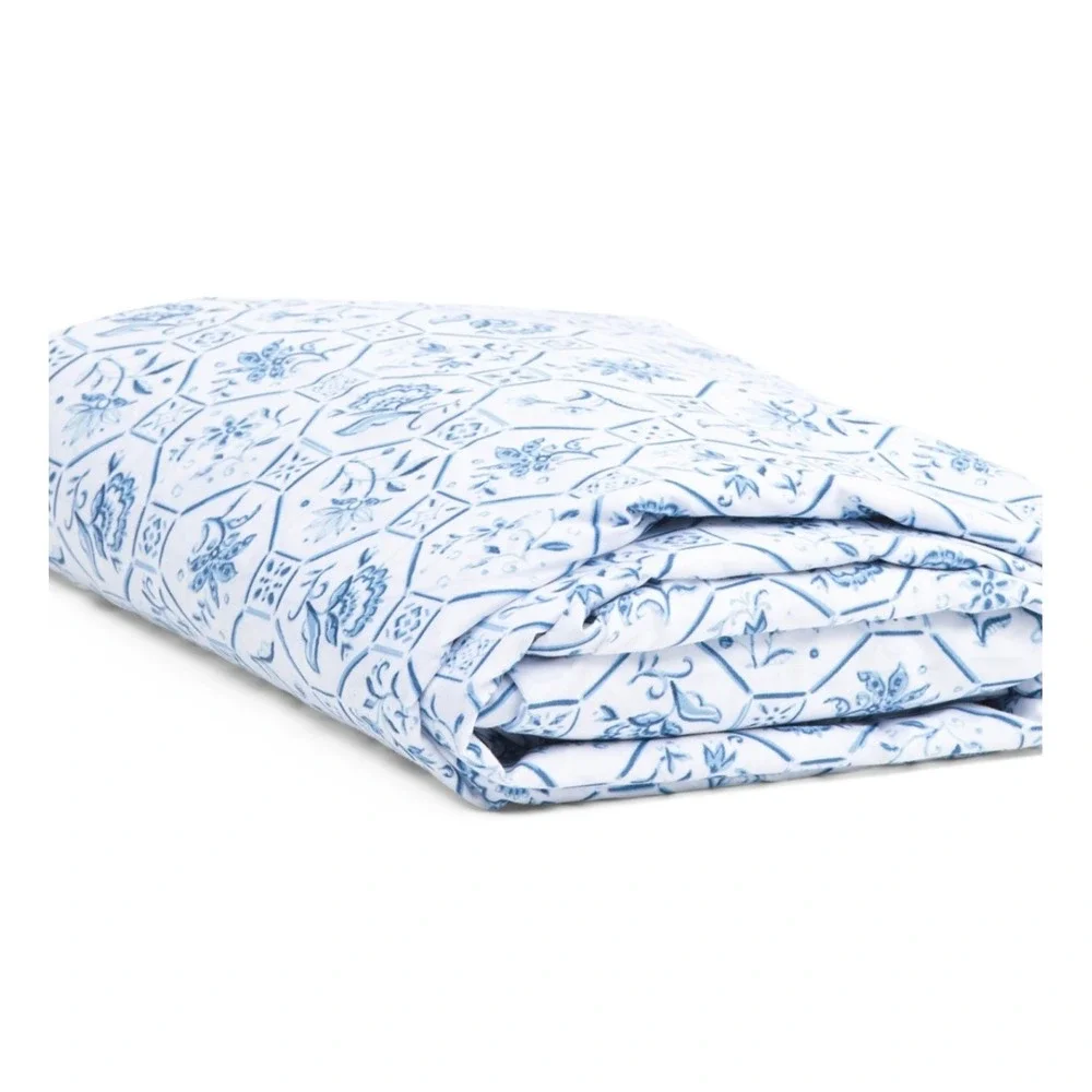 Sigrid Olsen‎ Home Queen Sheet Set Blue White Floral Tile NWT